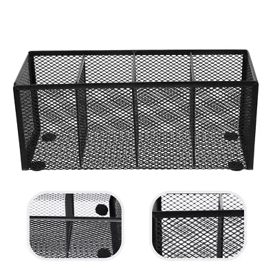  Makeup Storage Case Wrought Iron Four Grid Pen Holder Garbage Can • £15.07