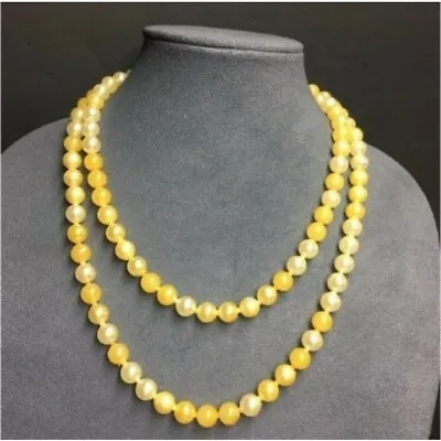 VTG Pop Bead Necklace Long Beige Yellow Pearl Adjustable Retro • $40