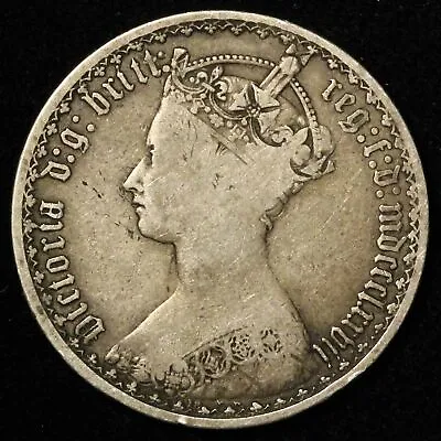 Vintage Great Britain Queen Victoria One Florin Silver Coin - Free Shipping USA • $149.98