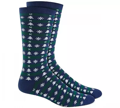 Club Room Mens Holiday Christmas Crew Socks PINE TREES OS • $3.99