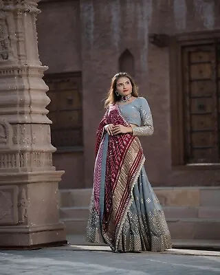 Lehenga Indian Wedding Wear With Georgette  Designer Lehenga Choli And Dupatta • $57.60