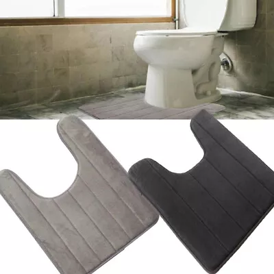 Anti Slip Toilet Floor Mat Memory Foam Washable Bath Pedestal Pad Rug Soft • $13.66