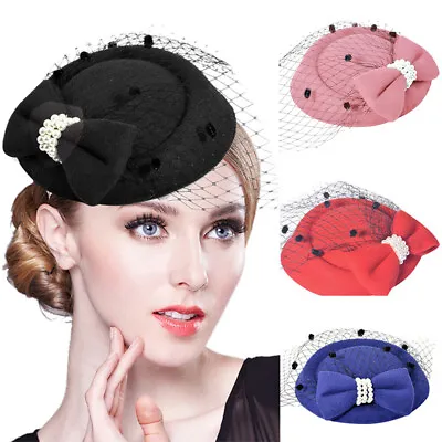 Pillbox Hat Vintage Caps For Women Hat Easy To Wear Cocktail Tea Party Beautiful • $9.37