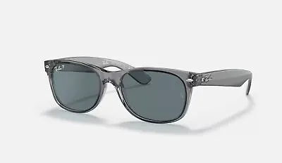 Ray-Ban New Wayfarer Color Mix Transparent Grey/Blue Polarized 58 Mm Sunglasses • $136.90