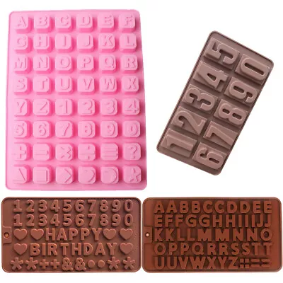 Alphabet Letters Numbers Silicone Mould Chocolate Brithday Anniversary Cake Mold • £2.49