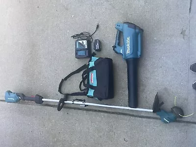 MAKITA 18-V Blower/String Trimmer Cordless Combo Kit With Battery &Charger • $99