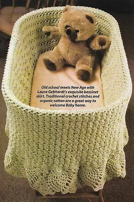 $2.50 • Buy A Little Green Bassinet Skirt Baby Nursery Decor Crochet Pattern Instructions
