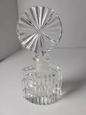 Vintage Czech Crystal Art Deco Perfume Bottle Sunburst Stopper • $30