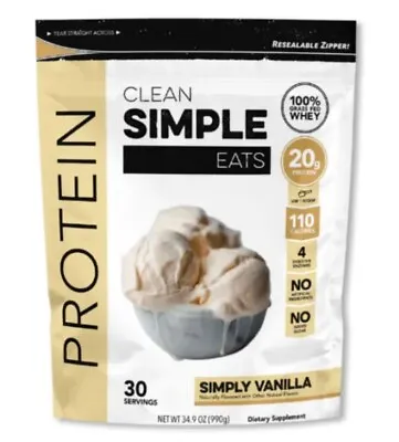 Clean Simple Eats Vanilla Whey Protein Powder Natural 30 Serv. Exp. 10/2025 • $48.97