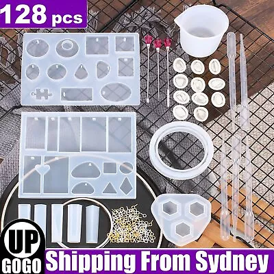 128x Resin Casting Mold Silicone DIY Mold Jewelry Pendant Mould Making Craft Kit • $10.99