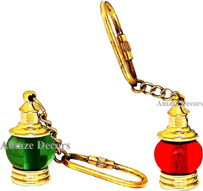 Vintage Style Brass Mini Nautical Lantern Keychain Ship Lantern Key Rings • $21.59