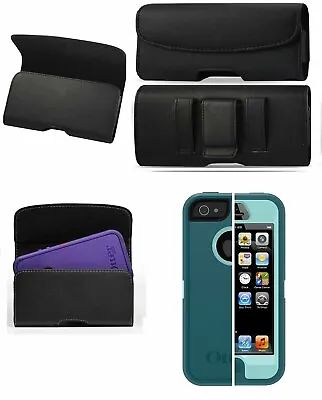  XL Leather Pouch Sleeve Phone Holder Leather Carrying Case With Belt Loop Clip  • $9.59