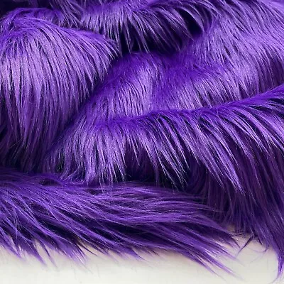 Purple Mohair Shaggy Faux Fur Fabric By The Yard ( Long Pile ) 60  Wide • $23.99
