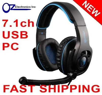 $55 • Buy SADES SA923 HAMMER 7.1 Channel PC Gaming Headset Headphones Noise Cancel Mic USB