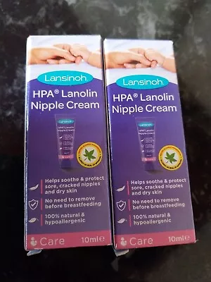 Lansinoh HPA Lanolin Nipple Cream 10ml Pack X 2 Essential Breastfeeding • £7.99