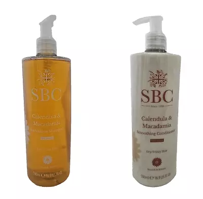 SBC Calendula And Macadamia Smoothing Shampoo And Conditioner 500ml - Choose • £18.99