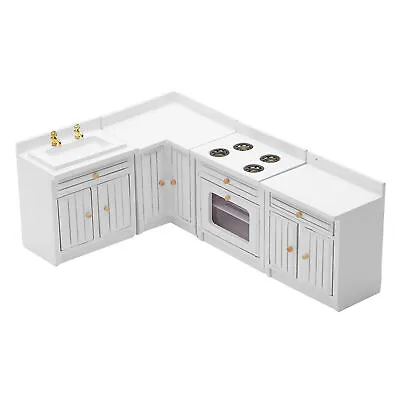 1/12 Dollhouse Miniature Kitchen Cabinet Set Integrated Stove Cupboard Furniture • $25.96