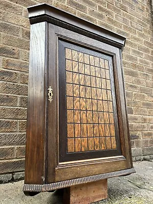 Antique Georgian? Royal Oak? Single Door Hanging Corner Cabinet Shelves Cupboard • £119.99