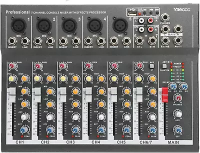 4/7 Channel Professional Powered Mixer Power Mixing Live Studio Audio Sound Dj-M • $93.21