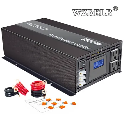 Pure Sine Wave Inverter 12V 24V 3000W Power 110V 220V Solar RV Off Grid System • $304