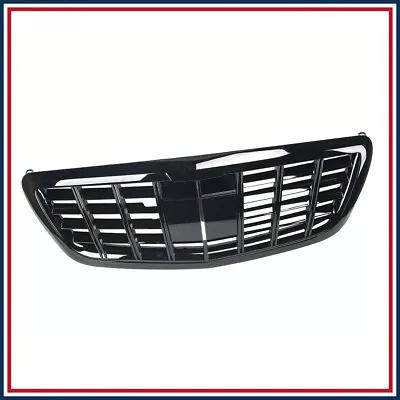 Grille For 13-20 Mercedes Benz S Class W222 S400 S500 With Camera Hole All Black • $137.74