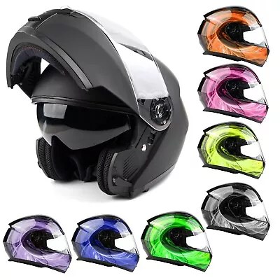 DOT Flip Up Adult Modular Helmet Motorcycle Integrated Sun Visor Men Women  • $69