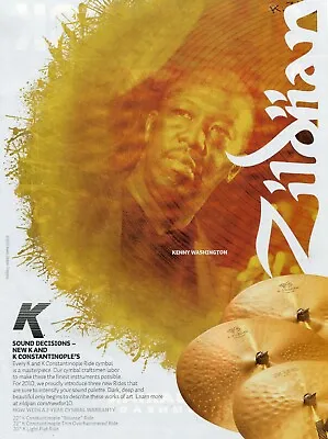 2010 Print Ad Of Zildjian K Constantinople Drum Cymbals W Kenny Washington • £9.63