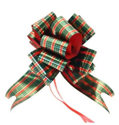 LARGE PULL BOWS 50mm Metallic Christmas Xmas Present Gift Wrap Party Poly Hamper • £1.89