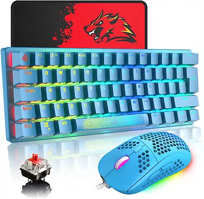 $41.39 • Buy GK61Pro Mechanical Gaming Keyboard And Model Mouse Combo Wired RGB Backlit 62key