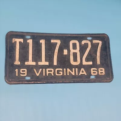 Vintage 1968 Virginia Truck License Plate T117-827 • $39.99