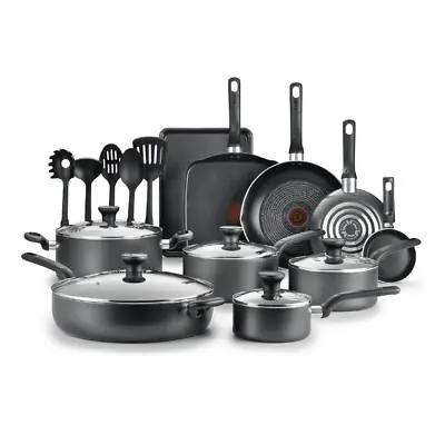 $64.78 • Buy T-fal Easy Care Nonstick Cookware, 20 Piece Set, Grey, Dishwasher Safe