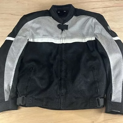 Fulmer Motorcycle Jacket Full Zip Mens XL Black Silver Lined Reflective Pockets • $69.99