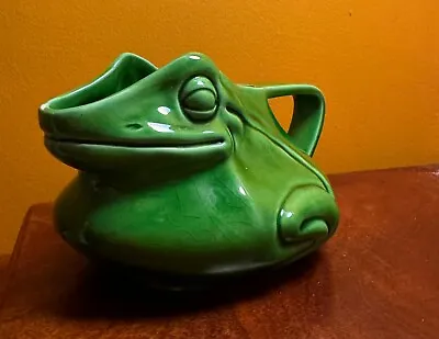 Vintage 1970s Italian Majolica Frog Pitcher • $34