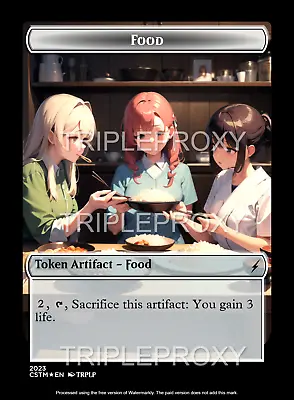 MTG Token Custom Anime Waifu Food Token - Custom Token By TRPLP • $4.99