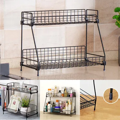 Spice Rack 2 Tier Herb Jar Free Standing Kitchen Storage Organiser Shelf Holder • £8.95