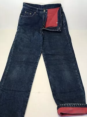 L.L. Bean Flannel Lined Jeans Double L Relaxed Fit Denim EUC! Womens Size 8 NJ15 • $19.99