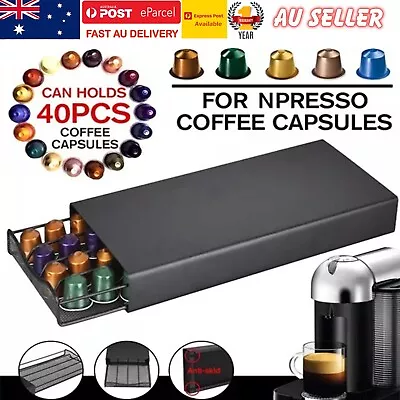 40 Nespresso Coffee Capsules Pod Holder Drawer Rack Storage Organizer Stand • $33.49