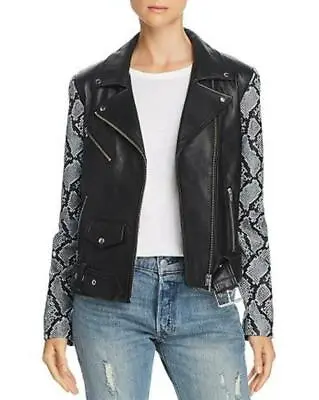 MSRP $1100 Veda Jayne Leather Moto Jacket Black Size P • $179.10