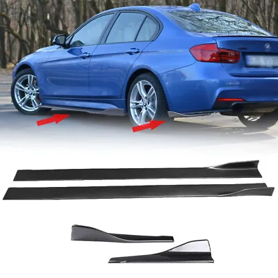 For Bmw 3 Series Carbon Fiber Painted Side Skirt Rear Bumper Side Splitter Kits • $84.47