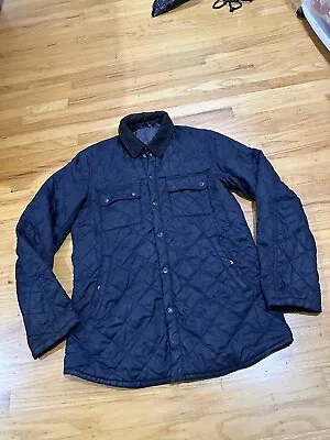 Barbour Men's Navy Tinford Quilted Snap Button Regular Fit Jacket Medium • $69.95