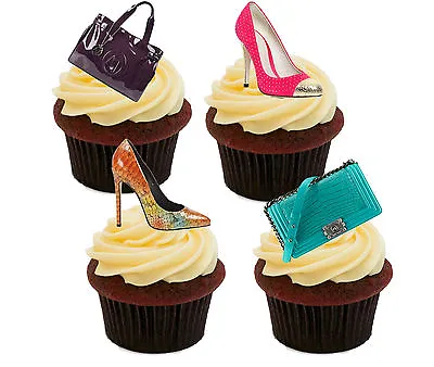 Handbags & Shoes Edible Cupcake Toppers Standup Fairy Cake Decorations Female • £2.99