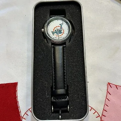 Miami Dolphins NFL Licensed Super Bowl VII Game Time Box Tin Watch 1973Read !!! • $20
