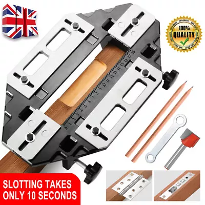 £28.49 • Buy Wooden Door Hinge Jig Lock Guide Plate Router Bit Woodworking Slotting LocatorUK