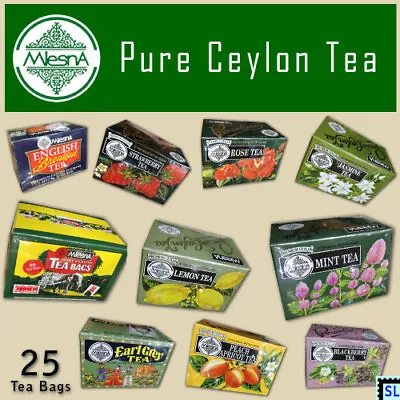 Sri Lanka Tea Pure Ceylon Mlesna Flavored 25 Tea Bags • $5.49