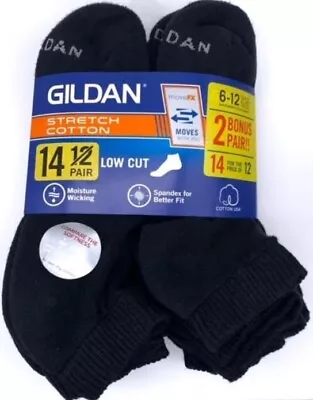 Gildan Men's Stretch Cotton MoveFX Low Cut Socks Shoe Size 6-12 14 Pairs • $24.97