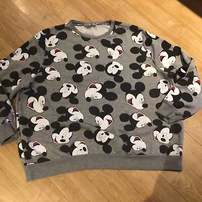 Disney Mickey Mouse Sweatshirt Ladies Size XL Grey Background • £8