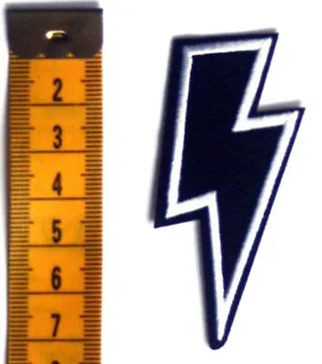 £2.35 • Buy Thunder Lightning Patch Bolt Embroidered Iron Sew On Heavy Metal AC/DC Rock