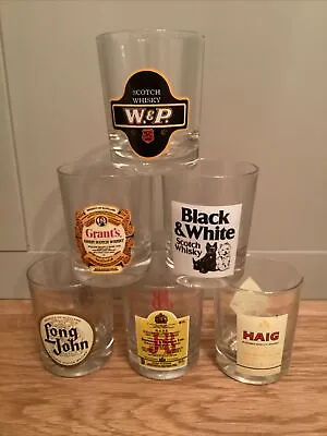 £18 • Buy Set Of Six 6 Scotch Whiskey Tumbler Glasses France Haig Long John Grants W&P