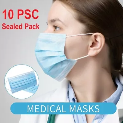 10psc Sealed Pack Of Disposable Medical Face Mask 3 Layer Protection - Logan • $8.90