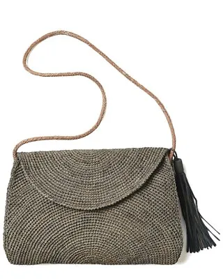 Mar Y Sol Leah Raffia Shoulder Bag Women's Grey • $74.39